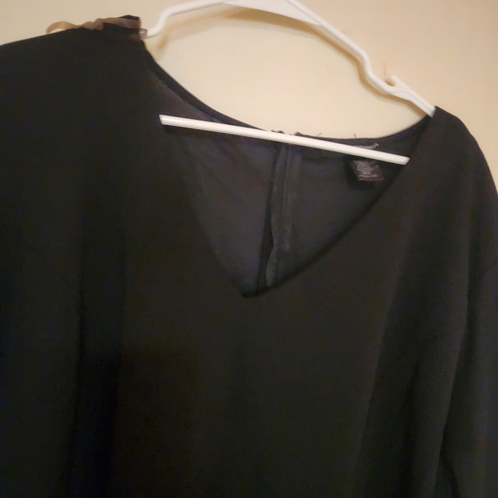 Ashley Stewart Black Lace On Bell Sleeve Dress Size 30/32 - Picture 3 of 4